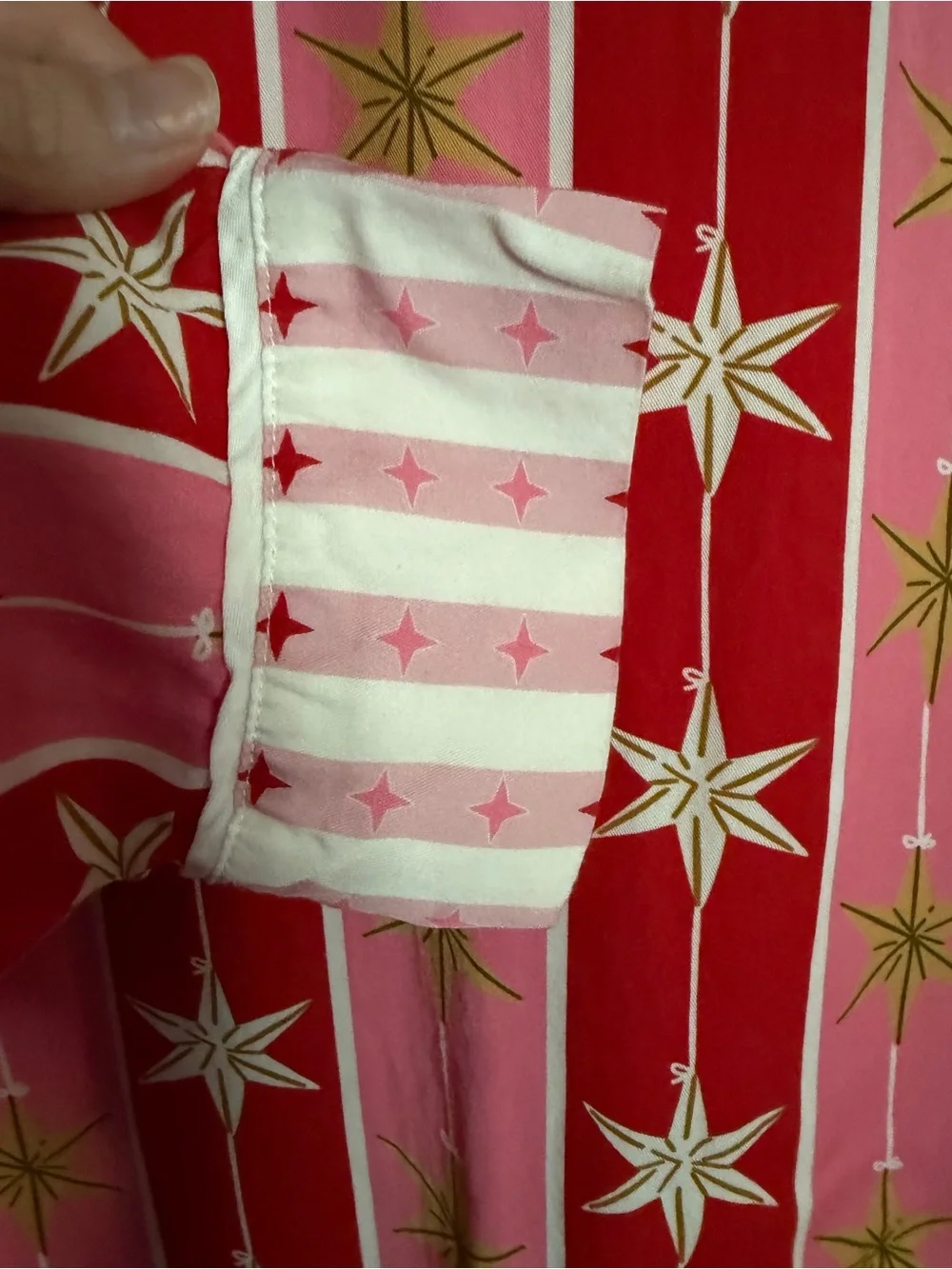 Katie Kime women’s winter Christmas Pink & Red Star Pajama Set